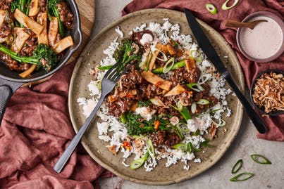 Ginger beef and broccoli